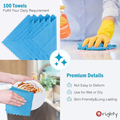 Orighty Microfiber Cleaning Cloth Bulk, 100 Pack, 11.5x11.5 inch, Blue - color: Blue, size: 100 Pack