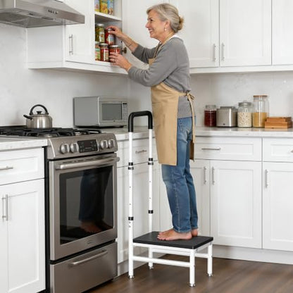 Step Stool with Handle for Adults and Seniors, Heavy Duty One Step Stool