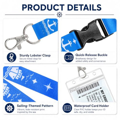 HONSIO 6 Pack Cruise Lanyard for Ship Cards, Cruise Essentials 2026 - color: Multicolor