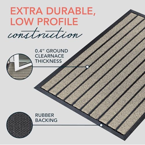 ubdyo Extra Durable Door Mat Outside Entrance (36" x 24", Bright Beige) - color: Bright Beige, size: 36" x 24" (Rectangular)