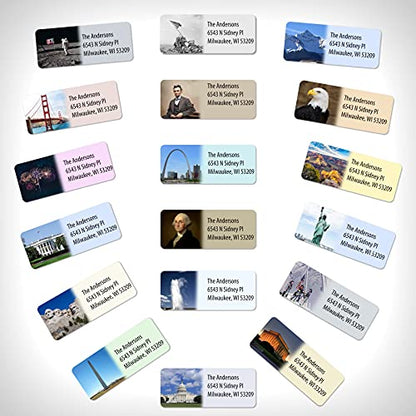 Customized Personalized Address Labels - Made in the USA by Kenco (500 Labels, All American) - color: All American, size: 500 Labels