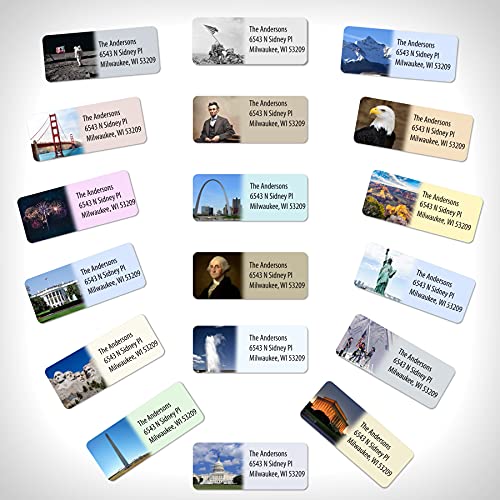 Customized Personalized Address Labels - Made in the USA by Kenco (250 Labels, All American) - color: All American, size: 250 Labels