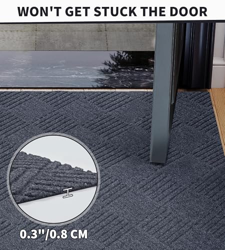 jxgzyy Commercial Outdoor Runner Rug 3'11" x 2'8", Dark Grey - color: Dark Grey, size: 3'11" x 2'8" (Rectangular)