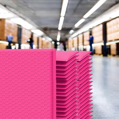 iMBAPrice 500#000 4x8 Hot Pink Color Self Seal Poly Bubble Mailers Padded Shipping Envelopes (Total 500 Bags) - color: Pink Poly Bubble, size: 4"x8" Poly (500 Envelopes) Value Pack