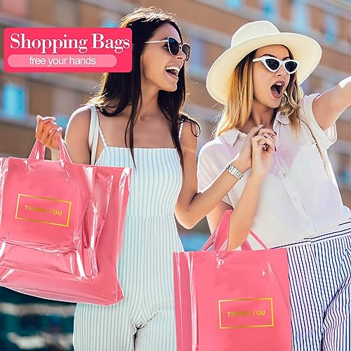 Teling 200 Pcs Thank You Bags with Handle for Business, Pink - color: Pink
