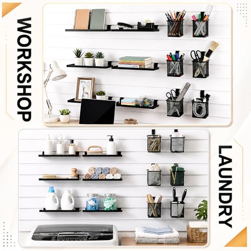 12 Sets Slatwall Metal Shelves Cups Organizer Bins with Hook