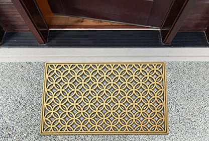 DII Rubber Doormats Collection All Weather, 18x30, Gold Double Ring - color: Gold Double Ring, size: 1'6" x 2'6" (Rectangular)