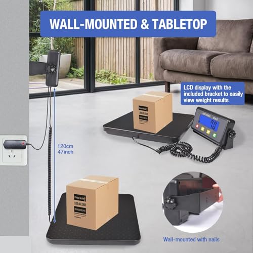 Surmountway Industrial Shipping Scale 440lbs, Anti-Slip Aluminium Platform - size: 440Lbs