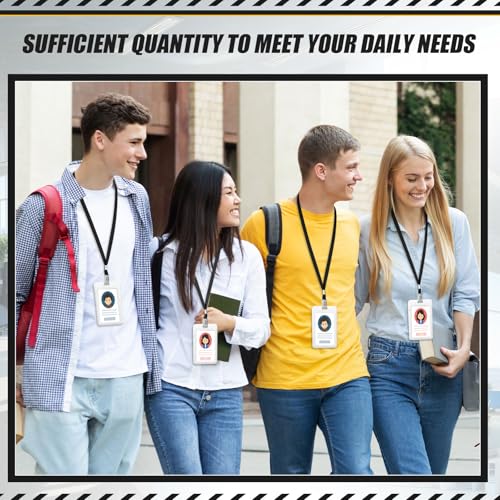 1000 Pack Bulk Lanyards for ID Name Badges Holder,Black - color: Black