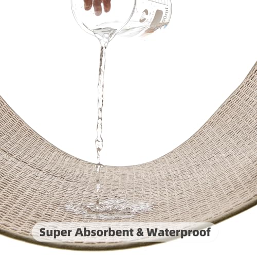 TYUU Bathroom Runner Rugs, Long Bath Mat Runner Washable Thin Quick Dry Low Pile Bathroom Runner Rugs Non Slip, Beige 16"x60" - color: Beige01, size: 1'4" X 5' (Runner)