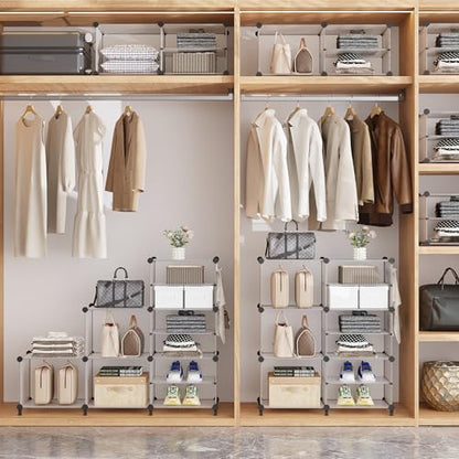 AWTATOS 6 Cube Closet Organizer Storage Shelves, Translucent - color: Translucent