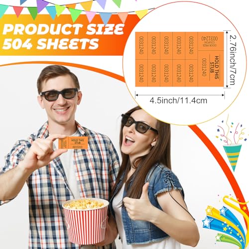 Kosiz 504 Pcs Raffle Tickets Basket Auction 10 Bid Numbers, Orange - color: Orange