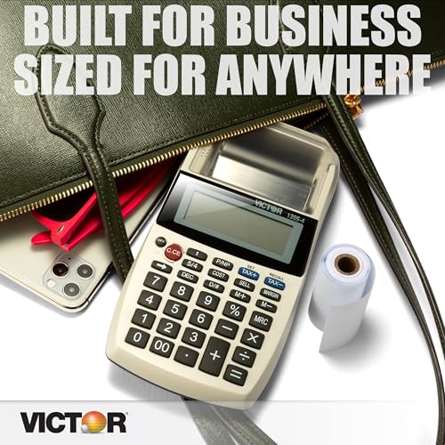 Victor 12-Digit Portable Printing Calculator, Black (1205-4)