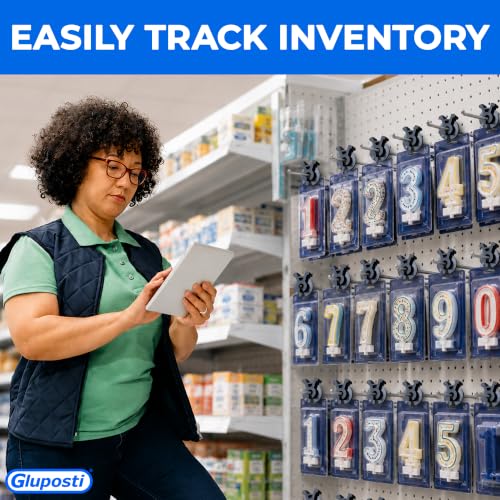 Gluposti Peg Hook Stopper Inventory Control Clips, 100 Black Peg Stoppers