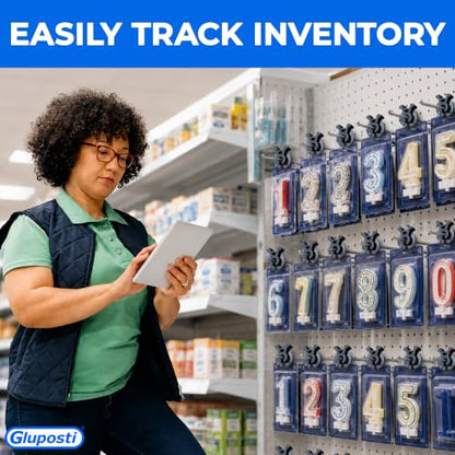 Gluposti Peg Hook Stopper Inventory Control Clips, 100 Black Peg Stoppers