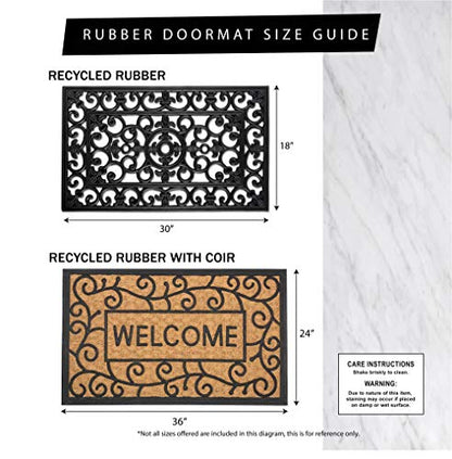 DII Rubber Doormats Collection All Weather, 18x30, Knobby - color: Knobby, size: 1'6" x 2'6" (Rectangular)