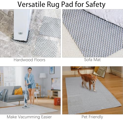 Ruisita Non-Slip Mat Area Rug Pad Anti Slip Gripper Roll Rubber Matting Waterproof Floor Mat PVC Shelf Drawer Liner for Home, Office, Cars, Caravans (Gray, 30 x 200 cm) - size: 12" x 6'7" (Rectangular)
