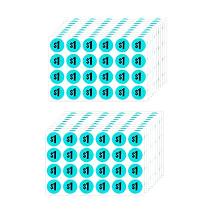 Mobiusea Creation 480pcs 1 Dollar Price Stickers Price Tag Labels 3/4" - size: 1 Dollars | 480pcs