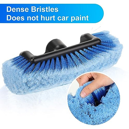 Vesici 4 Pcs Car Wash Brush Head with Soft Detailing Bristle Flow Thru Car Cleaning Brush Exterior Cars Wash Equipment for Auto Truck RV Boat Camper Washing, 10 Inch (Blue) - color: Blue