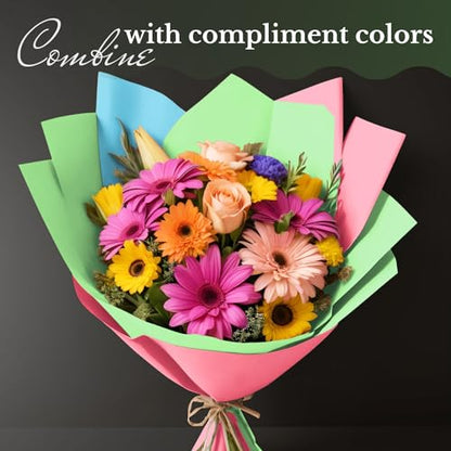 Paclord Flower Wrapping Paper, 12" x 1200" (100 ft), 45 lbs Thickness - color: Light Green, style: 12"W x 1200"L