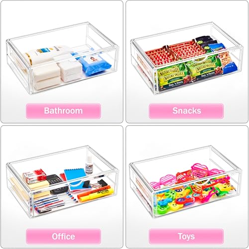 Sorbus Acrylic Drawers, Clear Makeup Organizer for Vanity (1 Drawer) - color: 1 Drawer