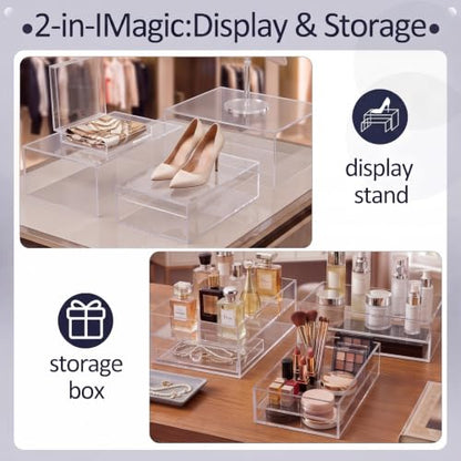 3 Pack Extra Large Clear Acrylic Buffet Risers 14” 13” 12” Cubes - color: Clear, style: Cube