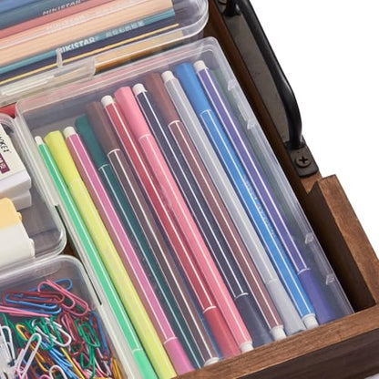 Goodma 6 Pieces Rectangular Empty Mini Clear Plastic Organizer Box - size: 180 x 110 x 30 mm