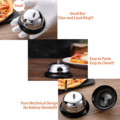 iRIIRIO 1pc Desk Service Ring Bell Metal Call Bell Desk Bell Service Bell for Hotel School Restaurant Reception Area Hospital Warehouses(Silver)