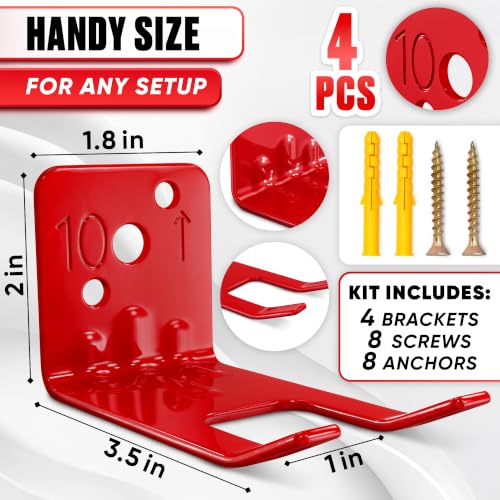 Fire Extinguisher Mount Bracket 4 Pack, Heavy Duty Steel Wall Hooks - size: 2,5 * 2 * 1,8 in
