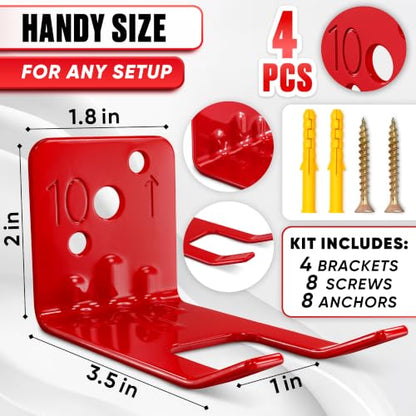 Fire Extinguisher Mount Bracket 4 Pack, Heavy Duty Steel Wall Hooks - size: 2,5 * 2 * 1,8 in