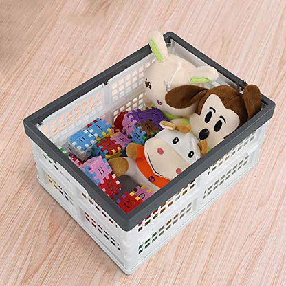 Teyyvn 4-Pack Collapsible Milk Crates, 15L Plastic Stackable Storage Bins - size: 15 L, style: collapsible crate