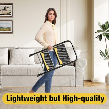 Urackify 2 Step Ladder, Heavy-Duty Pass 800lb Capacity Test, Wide Anti-Slip Steps & Secure Handrail Compact, Folding Step Stool Portable Design for Home, Kitchen, Office, Pantry, Closet Use, Black - size: 2-step