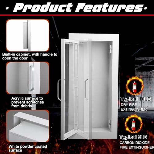Zonon 1 Pcs Semi Recessed Fire Extinguisher Cabinet, Steel Wall Mount