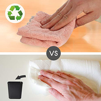 kimteny Microfiber Dish Cloths for Washing Dishes 5 Pack, Pink-Grey - color: Pink-grey