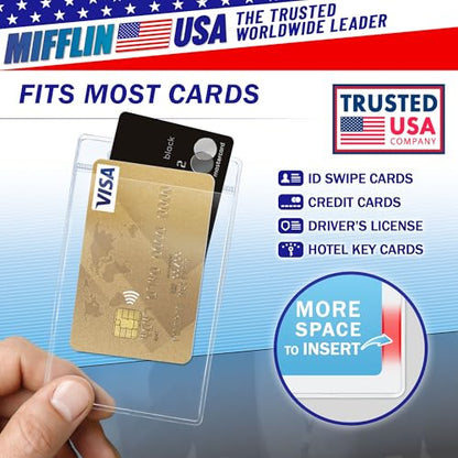3x4 Vertical ID Name Badge Holder - Quick Load Zipperless, 100 Pack