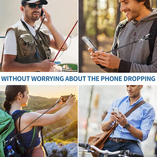 Doormoon Phone Tether Anti Theft, Phone Lanyard With Heavy Duty Carabiners - color: Charcoal.