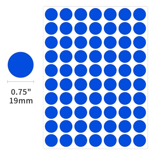 1400 PCS Blue Circle Dot Stickers 3/4" Round Coding Label - color: Dark Blue
