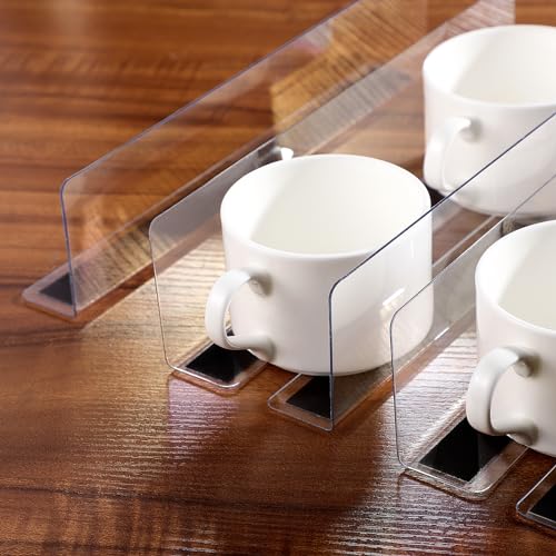 Baluue 5 Pack Magnetic Shelf Dividers for Metal Shelves, PVC Separators for Supermarket Retail Displays, Compatible Purse, Sweater, Towel Organizer for Home & Pantry, 9.8"