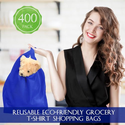 Windyun Large Grocery Bags Bulk Non Woven Totes - color: Royal Blue