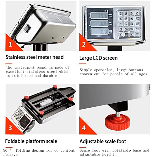 660lb Industrial Platform Scale Floor Weight Computing Postal Scale - color: Black-C