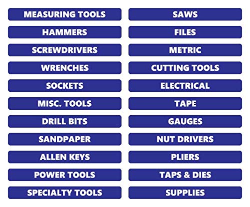 Toolbox Organizational Magnetic Rounded Labels by DCM Solutions (Blue, 0.5" H x 4.5" W) - color: Blue, size: 0.5"H x 4.5"W