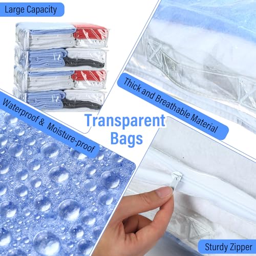 Kenning 20 Pcs Clear Zippered Storage Bags, Sheet, White, 18 x 15 x 4 Inch - color: White, size: 18 x 15 x 4 Inch