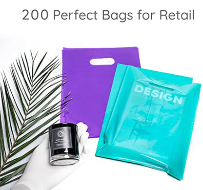 Choice Marts 200 Teal & Purple Plastic Bags 12x15 Merchandise Bags - color: Teal& Purple