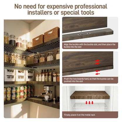 Wire Shelf Covers, Wood Wire Rack Covers for Pantry Shelves, Easy to Assemble Wooden Closet Wires Shelving Cover, 0.6 Inches Thick Waterproof Durable Shelf Dividers for Kitchen, 40 * 16 Inches - size: 40"W x 16"D