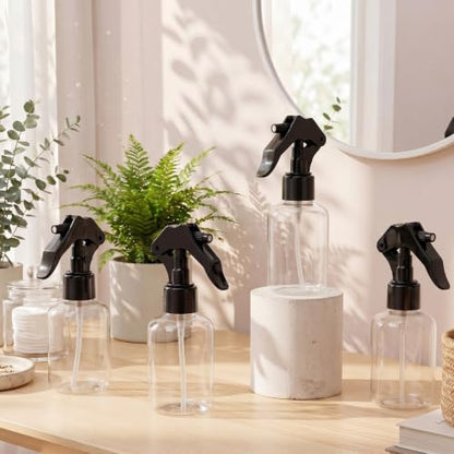 Domensi 60 Pcs 4 oz Empty Plastic Spray Bottle with Black Trigger Sprayers - color: Black, size: 4 oz
