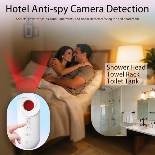 Naibudx Multifunctional Hidden Camera Detector: Detects Hidden Cameras, Features Vibration Alarm and Flashlight, a Great Companion for Business Trips and Travels