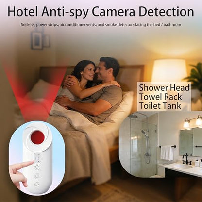 Naibudx Multifunctional Hidden Camera Detector: Detects Hidden Cameras, Features Vibration Alarm and Flashlight, a Great Companion for Business Trips and Travels