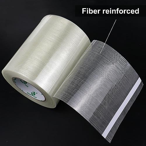 BOMEI PACK Wide Strapping Tape 6Inch, Heavy Duty Reinforced Packing Tape, Fiberglass Filament Tape 60yds 5.5Mil - size: 150mm x 60y/1roll