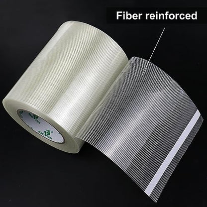 BOMEI PACK Wide Strapping Tape 6Inch, Heavy Duty Reinforced Packing Tape, Fiberglass Filament Tape 60yds 5.5Mil - size: 150mm x 60y/1roll
