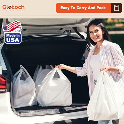 Glotoch 1000 Count-Plastic T-shirt Grocery Shopping Bags Plain White - color: Pure White